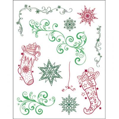 Viva Decor Clear Stamps - Weihnachts Strumpfe + Schnorkel